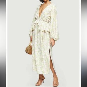 Topshop Pink and Green Floral Dress